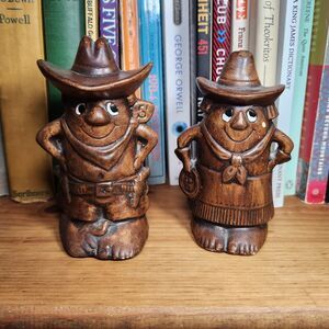 Vintage Treasure Craft Cowboy Cowgirl Salt and Pepper Shakers Made in USA
